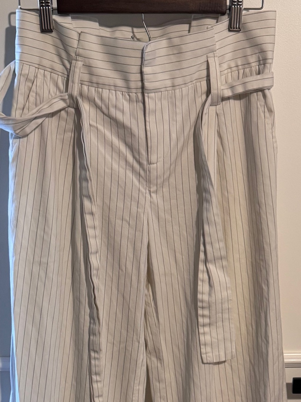 Remy Hall High-Waist Pinstripe Wide-Leg Pants